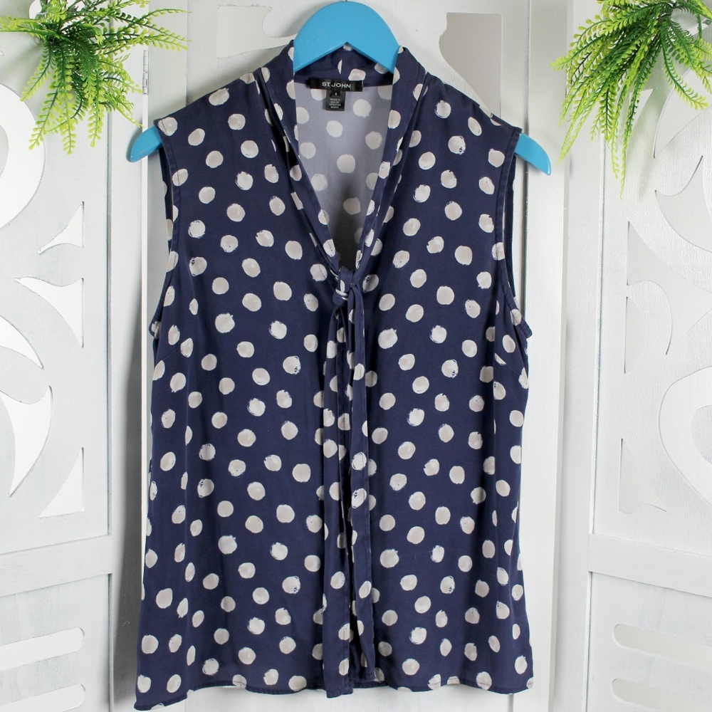 St. John Polka Dot Size 8 Blouse
